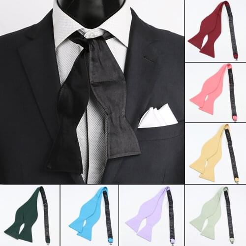 Adjustable Bowties Self Bow Tie Men Handmade Solid Color Jacquard Woven Bowtie Classic Business Wedding Party Ties Bowknot Gift