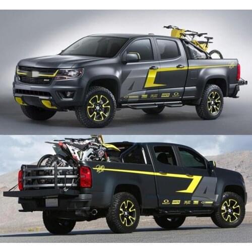 Pick-up truck sticker body exterior decoration pull flower color door off-road custom sticker For Chevrolet Corrado