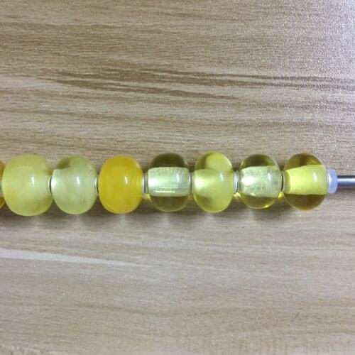 Mistletoe 925 Sterling Silver Natural Amber Beeswax Charm Bead European Jewelry