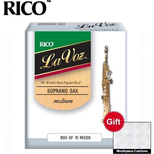 RICO La Voz Soprano Sax Reeds, Strength Medium-Soft / Medium, 10-pack
