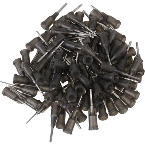Gray 1/2" 16Ga Blunt End Luer Lock Dispensing Needles Syringe Needle Tips Pack of 100