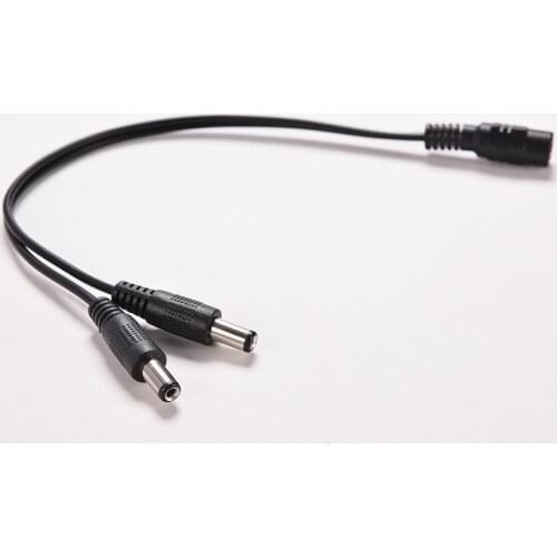 JETTING New 1PC DC CCTV Power Splitter Cable 5.5x2.1mm 1 Female to 2.1mm 2 Male Adapter CCTV Camera