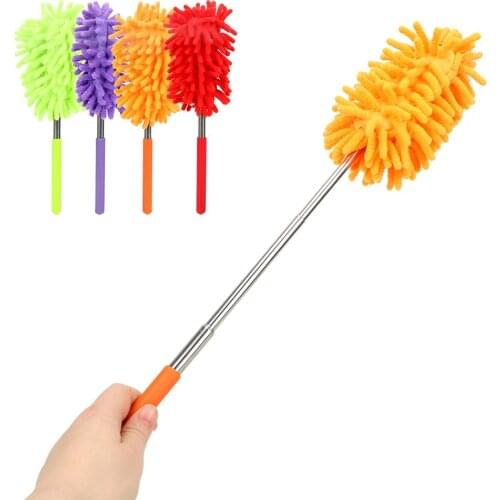 Chenille Soft Microfibre Telescopic Dust Remover Cleanning Brush Dusters Home Car Cleaner Scrub Washing Tool