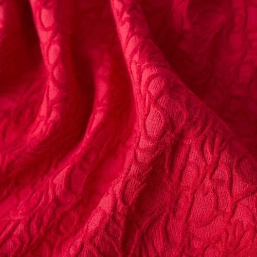 Wool jacquard weave patchwork High-end custom red fabric DIY for Childrens Cotton Clothing fabrics