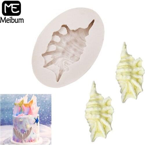 Meibum Ocean Shellfish Theme Silicone Mold Sea Conch Shape Cake Decorating Mould Fondant Chocolate Pastry Party Baking Tools