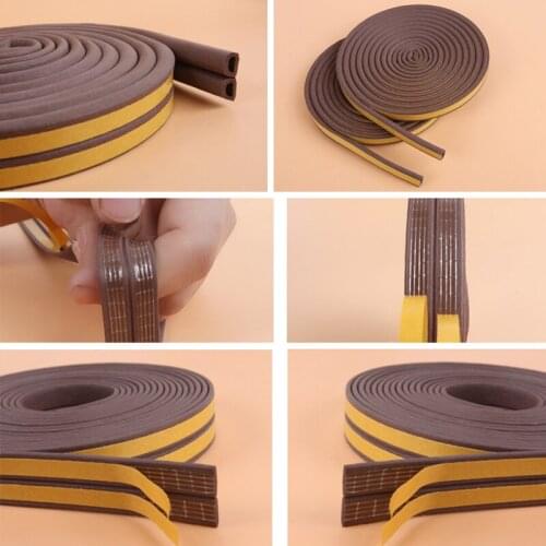 10M Door Window Gasket Seal Strip Self-Adhesive Rubber Foam Weatherstrip Windows Sealed Door Soundproof Collision Strip