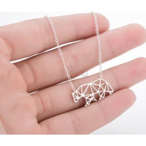 Party Jewelry Bear Necklace Polar Bear Jewelry Necklace Hollowed Out Animal Necklace