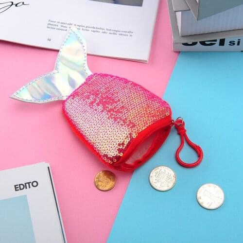 Ladies fashion single-sided sequin coin purse portable coin bag hook key coin bag child storage bag small gift holiday gift