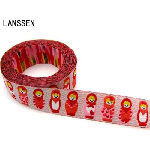2Yards Fabric Jacquard Ribbon Trim 5/8" Dolls Pattern Woven Brand Labels Craft Sewing Accessories 15mm