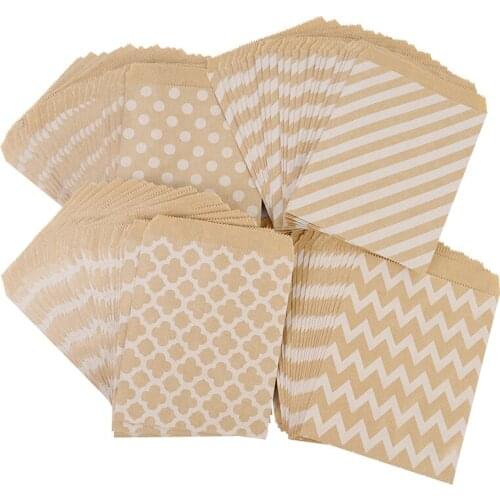 25pcs Rose Gold Treat Candy Bag Chevron Polka Dot Bags for Wedding Birthday New Year Party Favors Supplies Gift Package Bags