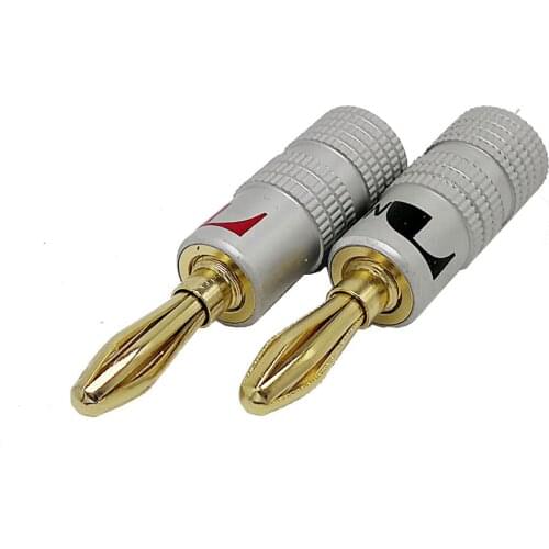 4mm banana plug For audio Speaker Adapter Audio Wire Cable Connector Gold-plated 8pcs/lot