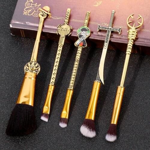 New Japan Anime One Piece Makeup Brushes Set Cosplay Luffy Blush Nose Foundation Eyebrow Brush Figures Zoro Ghost Cosmetic