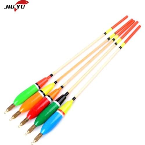 5 Pc Fishing Float With Copper Lead Balsa Wooden Buoy Float Bobber Cork Fishing Floating Drift Vertical Buoy Fishing Accessories