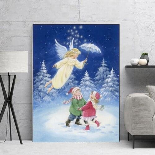 5D DIY diamond embroidery painting boy girl cross stitch rhinestone mosaic angel square art painting portrait home decoration