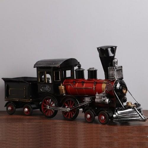 American country Vintage iron steam train model decoration Bar Cafe Club clothing shop window