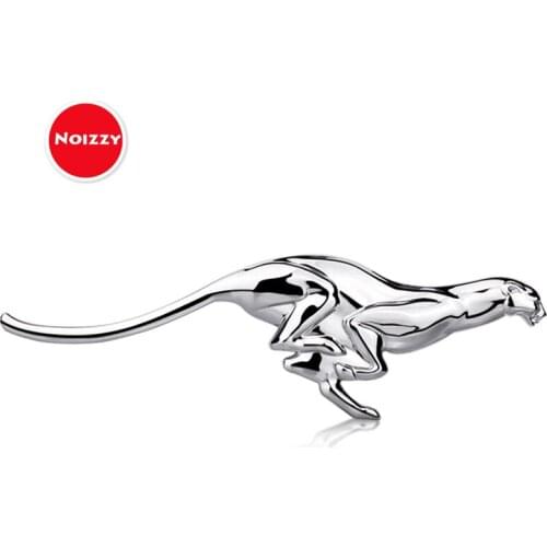 Noizzy Running Leopard Cheetah Car Stickers Fender Badge 100% 3D Metal Emblem Chrome Black Trunk Automobile Tuning Accessories