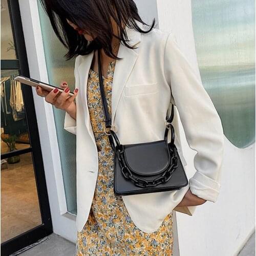 Designer Luxury Womens Bag PU Leather Acrylic Chain Flap Bag Shopper Bag Clutch Sac De Luxe Femme Holiday Shoulder Bag Handbag