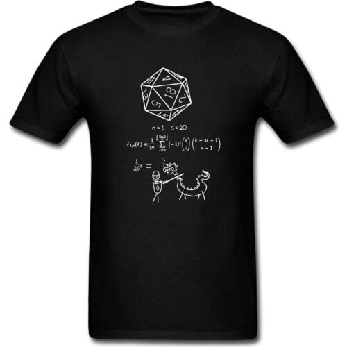 The Science Of 20 Sided Dice DnD T-Shirts Funny D20 Math T Shirt 100% Cotton Tee USA SIZE