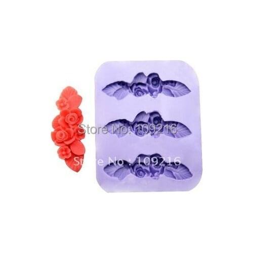 Hot sale!!!New 3D Mini 3-Camellia (F1066) Silicone Handmade Fondant Mold DIY Mold Cake Decorating