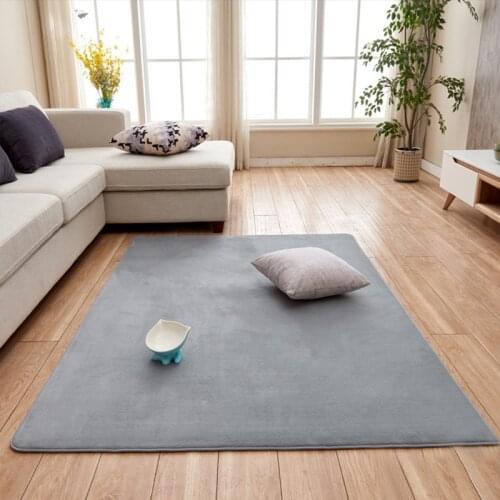 Living Room Short Hair Memory Cotton Rug Sofa Coffee Table Bedroom Non-slip Soundproof Household Carpet Gray