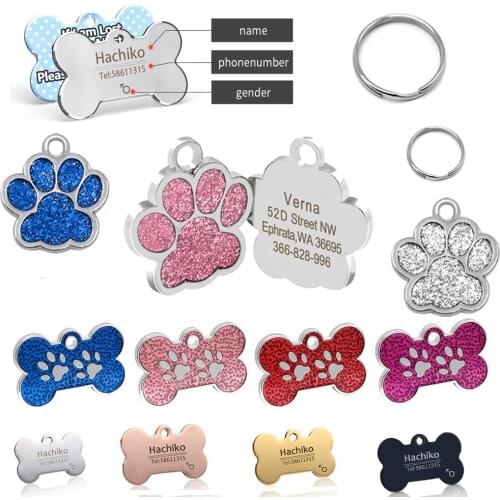 YVYOO Custom Name Address Tag Pet Dog Tag Cat Collar Accessories Decoration Pet ID Dog Tag Collar Cat Tag