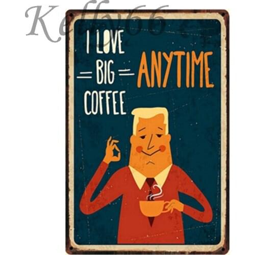 [ Kelly66 ] I LOVE COFFEE Tin Sign Poster Cafe Decor Wall Plaque Metal Painting Drop shipping 20*30 CM Size y-1226