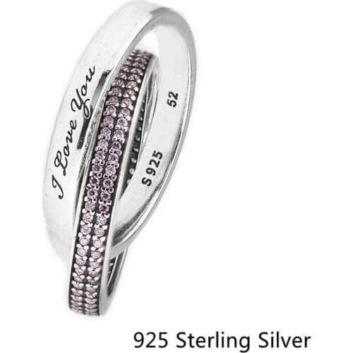 CKK 925 Sterling Silver Sweet Promise Rings For Women Original Fashion Jewelry Making Anniversary Gift