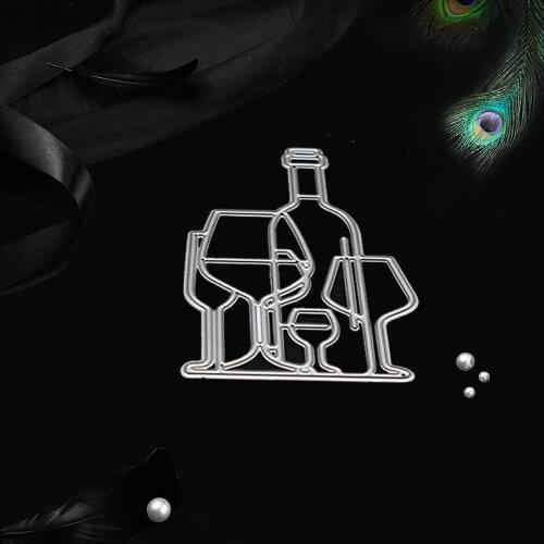 Wine Bottle Metal Cutting Dies Craft Dies Scrapbooking for Card Making Album Embossing Paper Stencil Decor