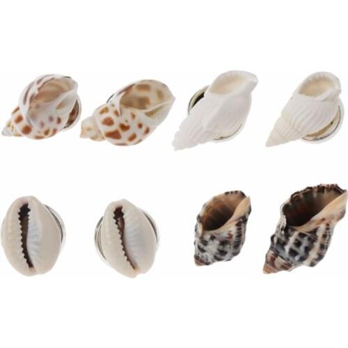 Natural Simple Conch Shell Stud Earrings Girl Beach Cowrie Shell Fashion Jewelry