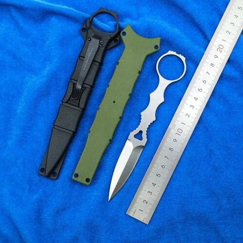 New 176T Fixed Knife D2 Steel Blade ABS Sheath Outdoor Hunting Survival Tactical Pocket Straight Knife EDC Tool