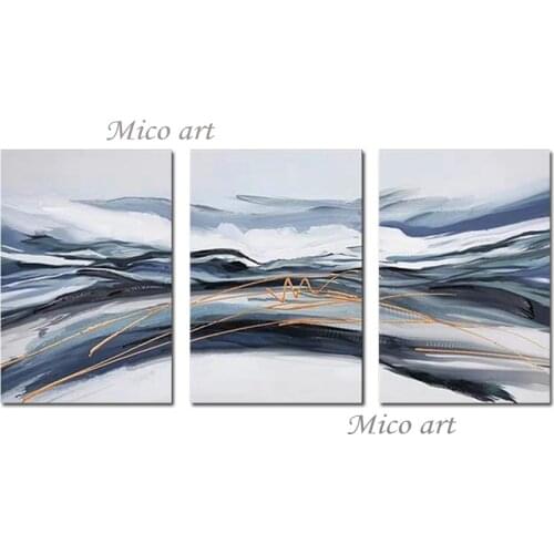 New Abstract 3 Panels 100% Handmade Textured Oil Painting Canvas Wall Art Unframed Pictures For Living Room Home Decoration