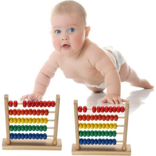 Mini Wooden Abacus Children Early Math Learning Toy Numbers Counting Calculating Beads Abacus Montessori Educational Toy