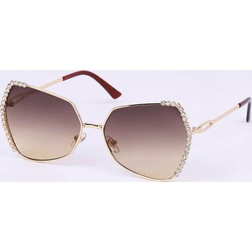 Unisex Driver Diamond Oval Sunglasses Women Driver Fashion Imitation Lady Brown Sunglass Luxury Brand Metal Sun Glasses Eyewear