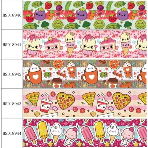 22MM 25MM 38MM 50MM 75mm Printed Pattern on Grosgrain Ribbon for diy ribbon