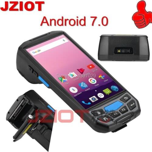 Handheld logistic PDA barcode scanner NFC RFID reader android with mobile printer