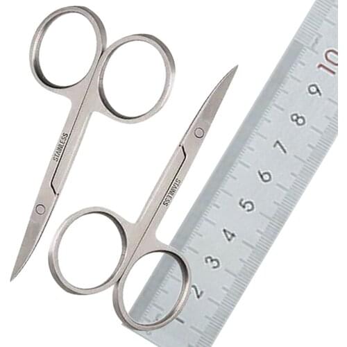 Professional Nail Scissor Manicure Tool For Nails Eyebrow Nose Eyelash Cuticle Scissors Curved Pedicure Scissors