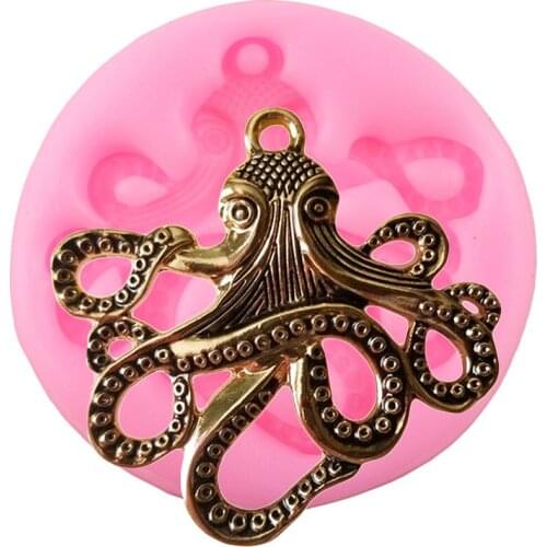 Octopus Keychain Silicone Molds Key Chain Polymer Clay Mold DIY Jewelry Pendant Making Epoxy Resin Clay Moulds