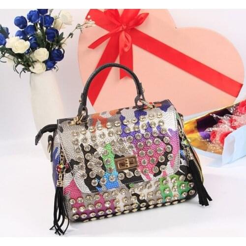 Handbag Famous Brand Crossbody Bags Women Diamonds Pu Leather Handbags New Office Style Camouflage Shoulder Bag Female