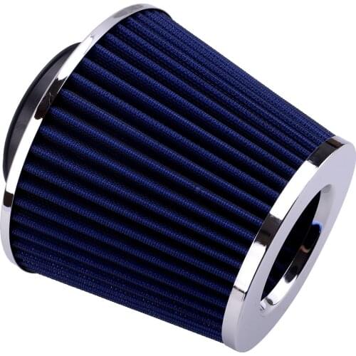 Universal Car High Flow 76mm 3 Inch Cold Air Intake Induction Pipe Hose System Kit with Air Filter Blue