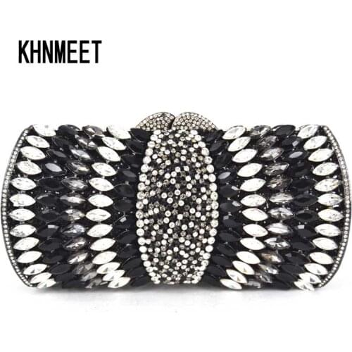 Black white Crystal Clutches Evening Bags Women Clutches Purse Luxury Ladies Night Bags Diamond Party Purse Handbags SC072