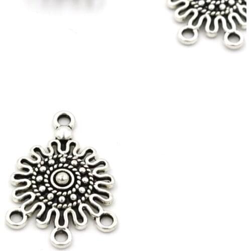 20pc 15x8mm Vintage Four Hole Tibetan Silver Earring Hook Connector For Jewelry Making Finding Bracelet Accessories Wholesale