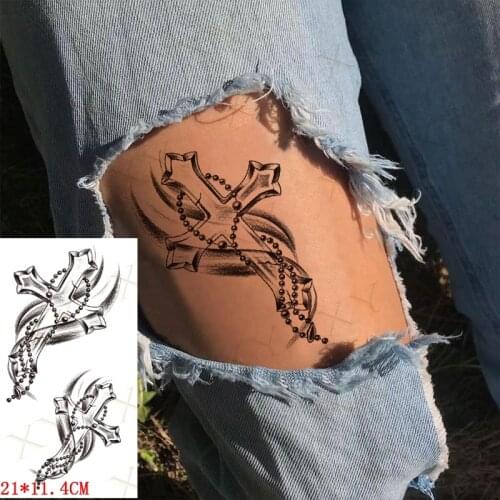 Waterproof Temporary Tattoo Sticker Cross Necklace Flash Tattoos Feather Unicorn Butterfly Body Art Arm Fake Tatoo for Women Men