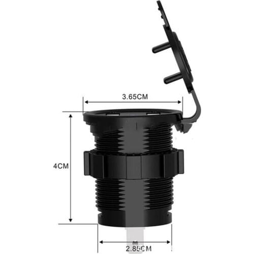 Voltmeter Car charger PC plastic 4.5*3.5cm Port Boat Adapter Power Outlet 12V/24V Motorcycle Marine ATV LED digit