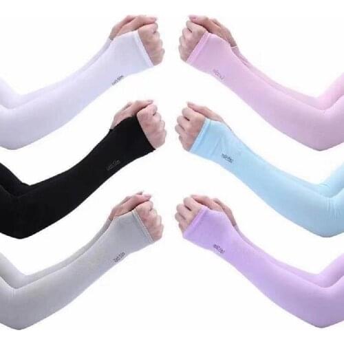 Women Outdoor Sports Arm Sleeve Cooling Summer UV Protection Quick Dry Running Cycling Arm Warmers Fitness Basketball Elbow Pad