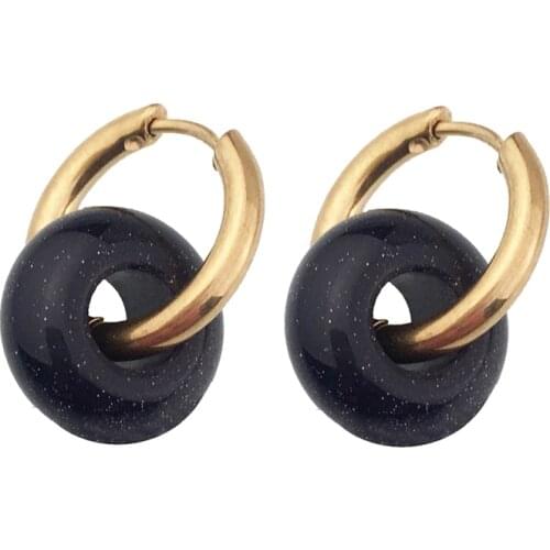 2020 new bohemian earring natural stone womens Korean dangling hoop earrings statement exquisite oorbel accessories jewelry