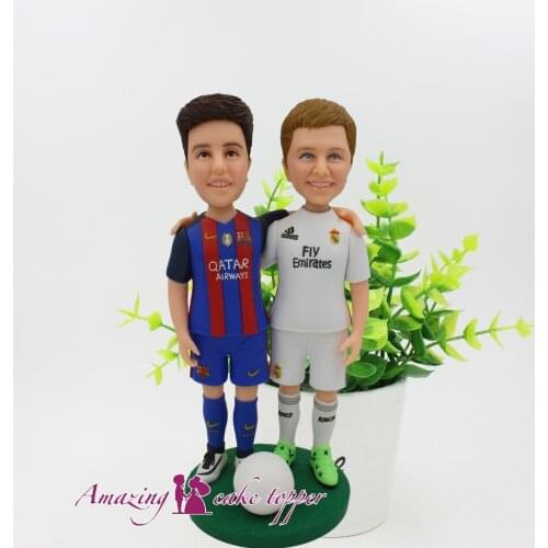 2019 AMAZING CAKE TOPPER Toys Football boy loves football statue And Groom Gifts Ideas Customized Figurine Valentines Day