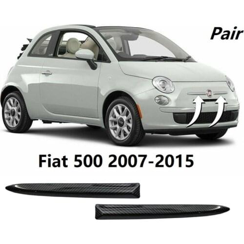 2X Carbon Fiber Style Car Front Bumper Upper Trim Moulding Styling Mouldings for Fiat 500 2007-2015 735455041 73545502