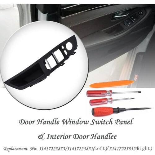 4PCS Door Handle Window Switch Panel & Interior Door Handle for BMW 5 Series 520 523 525 F10 F11 F18