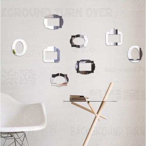 8pcs Photo Picture Frame For Baby Pictures Poster Wall Magnetic Thin Mirror Frames Set Silver Gold Colors Classic F001