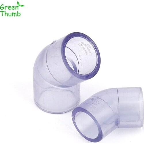 9pcs Blue Transparent PVC Equal Inner Diameter 20 mm/25 mm 45 Degree Elbow Connector Garden Micro Drip PVC Connector Joints